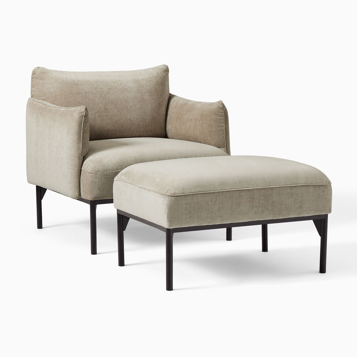 Aineex Chair & Ottoman Set - Wooden Bazar