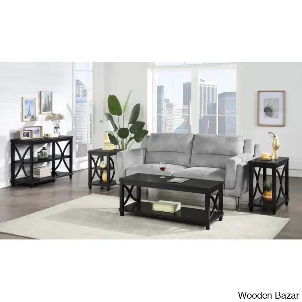 Pettergrowl 47’’ Coffee And Center Table With Storage Solid Wood Frame