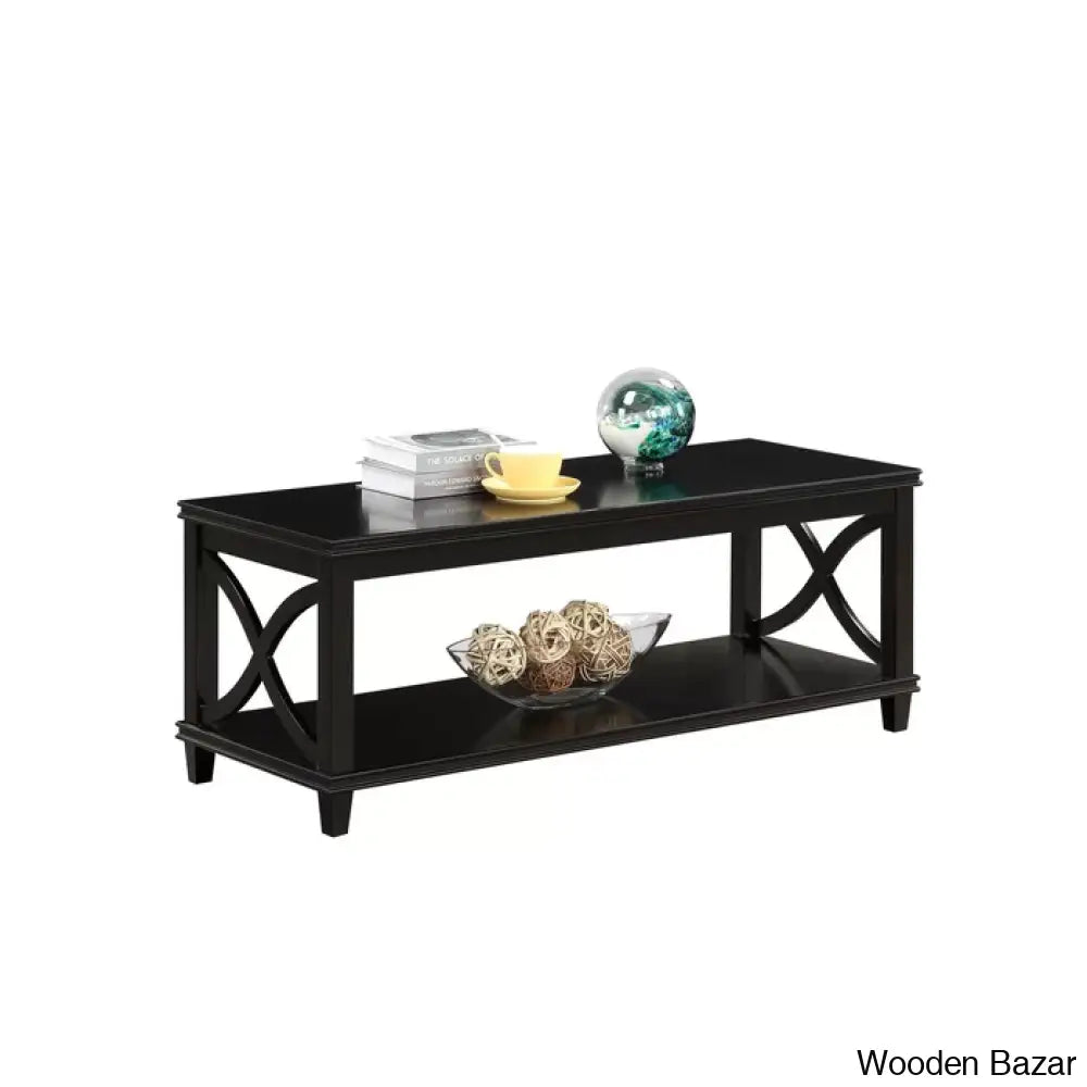 Pettergrowl 47’’ Coffee And Center Table With Storage Solid Wood Frame