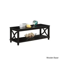 Pettergrowl 47’’ Coffee And Center Table With Storage Solid Wood Frame