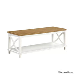 Pettergrowl 47’’ Coffee And Center Table With Storage Solid Wood Frame