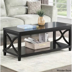 Pettergrowl 47’’ Coffee And Center Table With Storage Solid Wood Frame