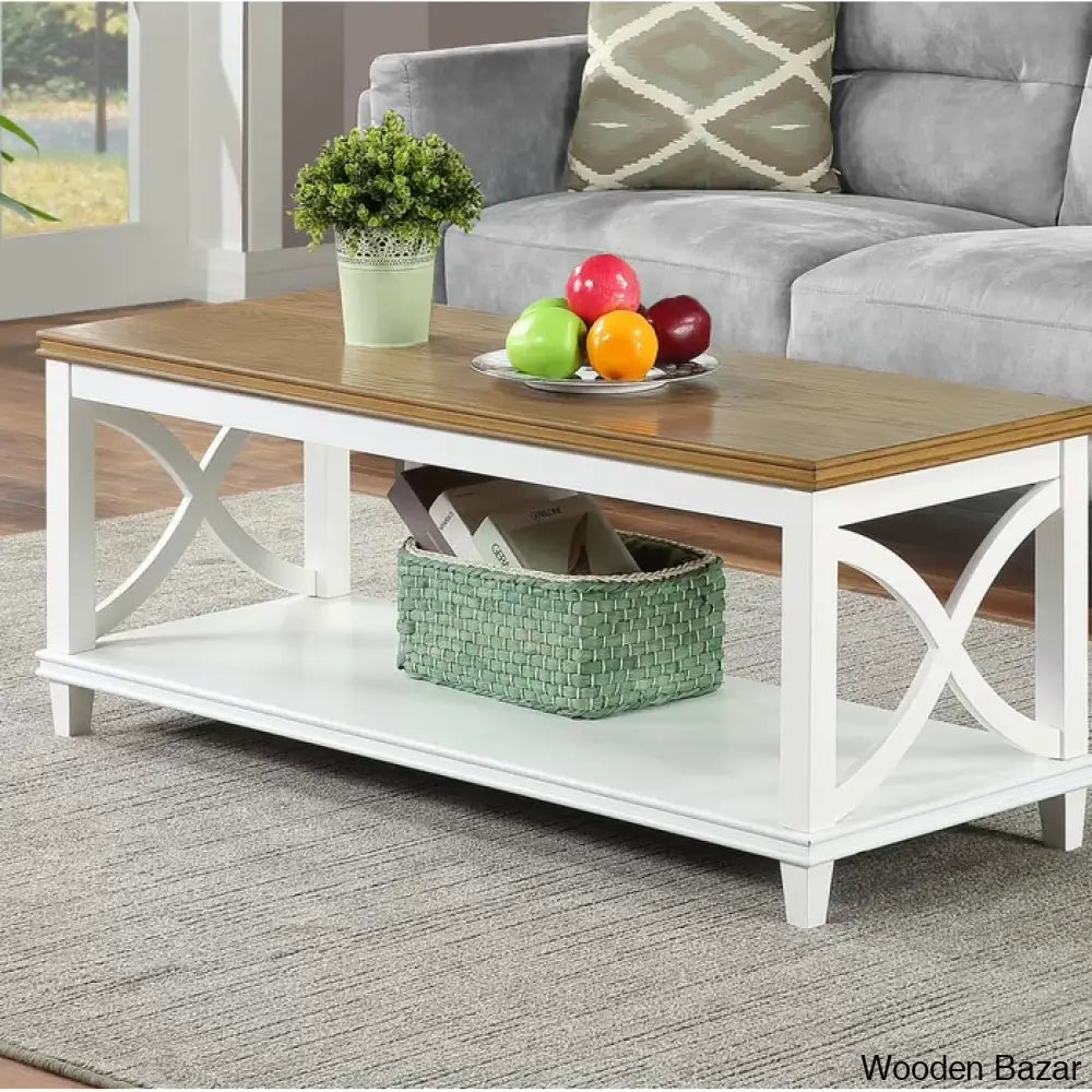 Pettergrowl 47’’ Coffee And Center Table With Storage Solid Wood Frame