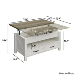 Phelagen Lift Top Coffee And Center Table With Storage 4-In-1 Design For Living Room