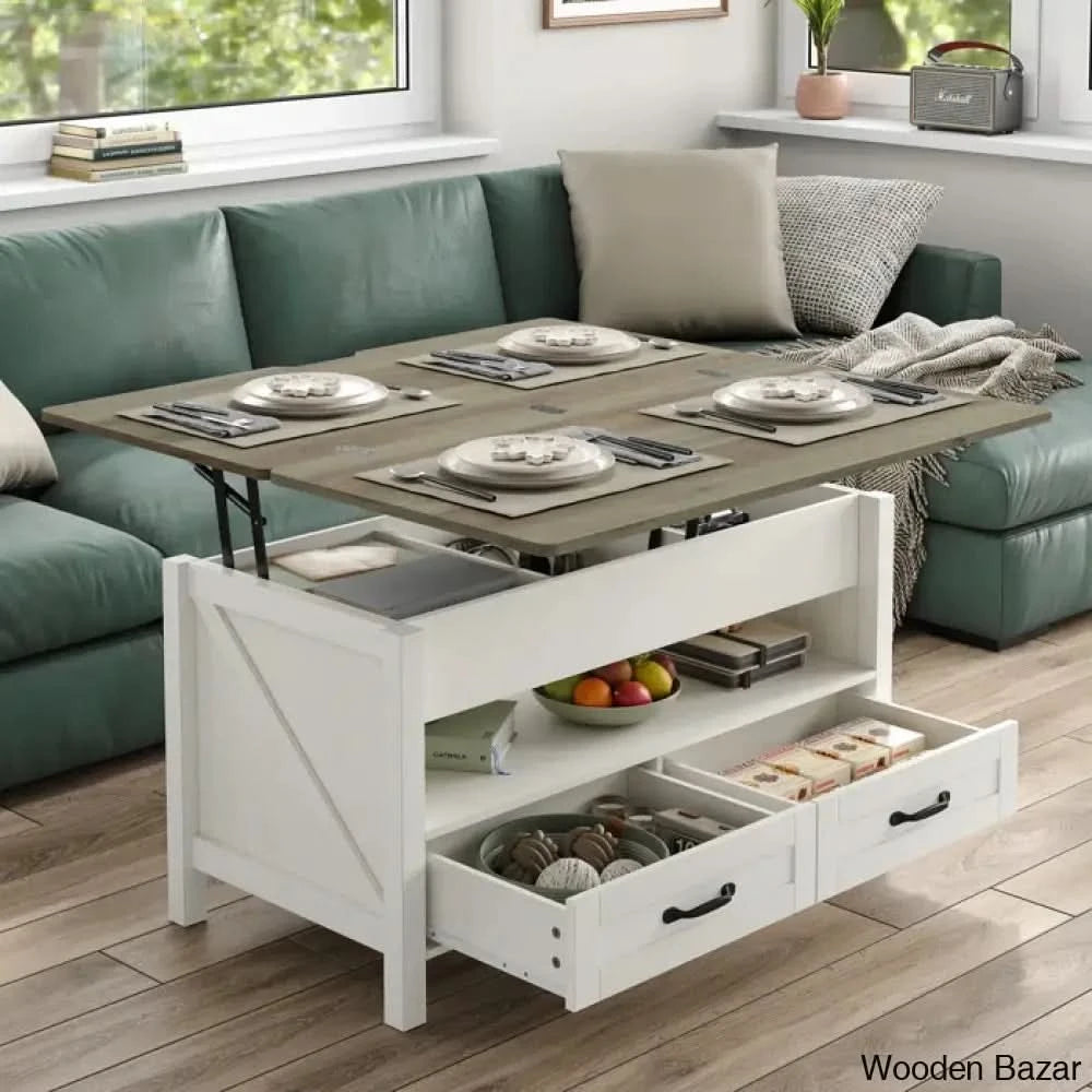 Gray With Lift Top Storage Coffee Table