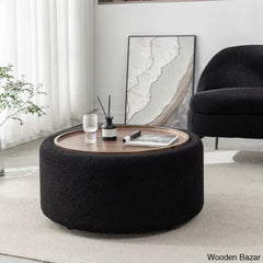 Pietschy Round Coffee And Center Table With Storage Black