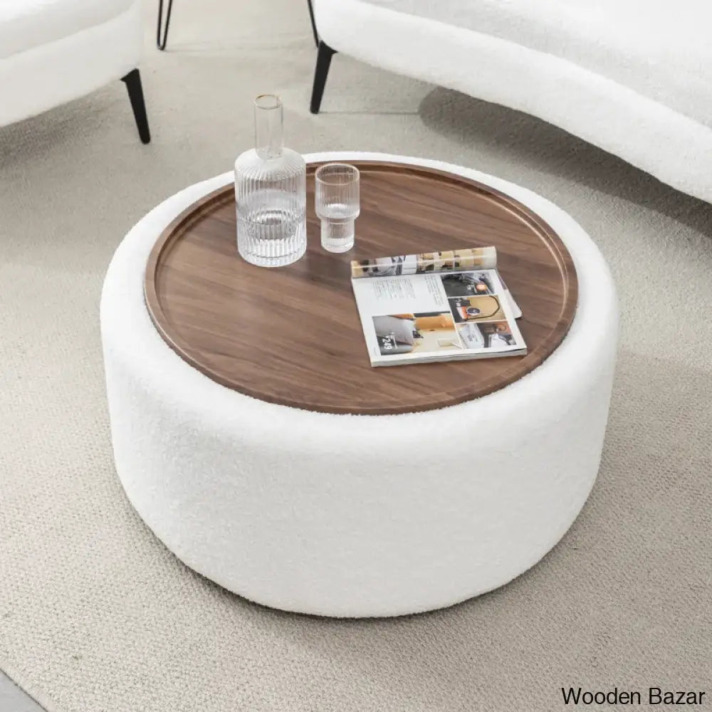 Pietschy Round Coffee And Center Table With Storage White