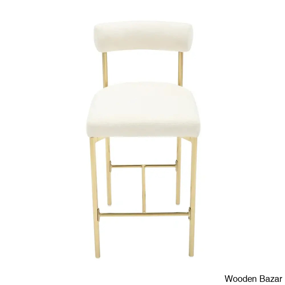 Pinheiros Upholstered Counter Stool With Metal Frame