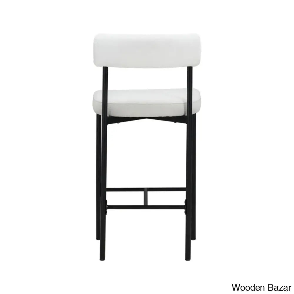 Pinheiros Upholstered Counter Stool With Metal Frame