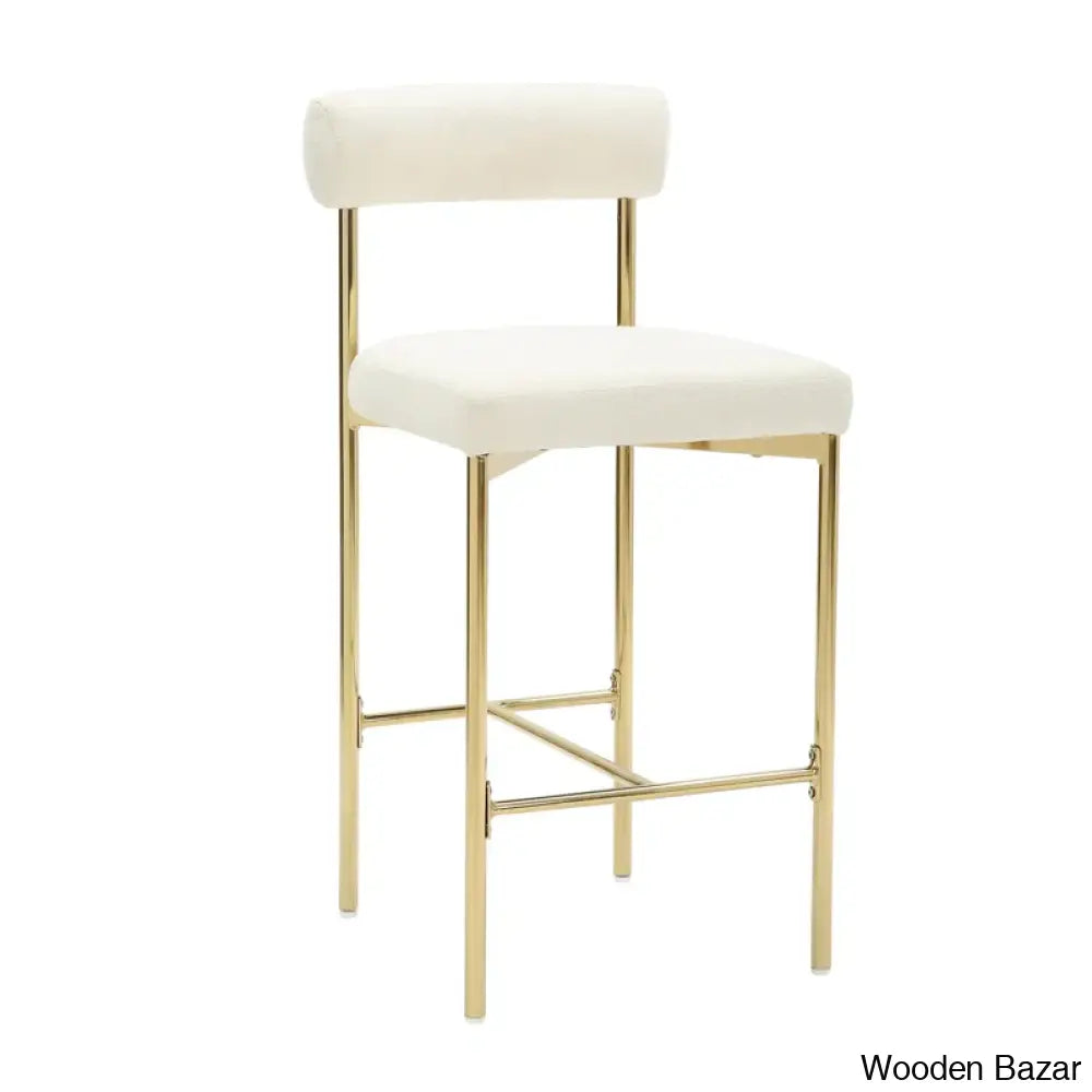 Pinheiros Upholstered Counter Stool With Metal Frame