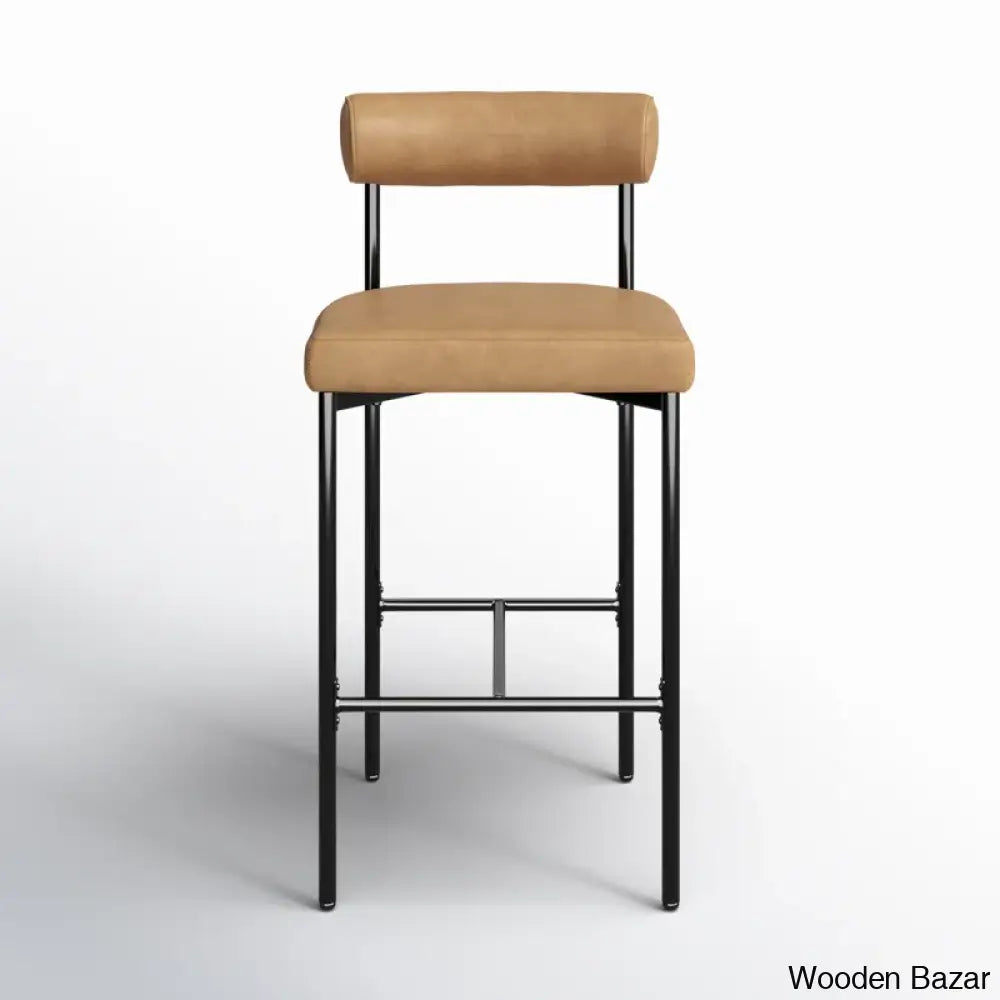 Pinheiros Upholstered Counter Stool With Metal Frame