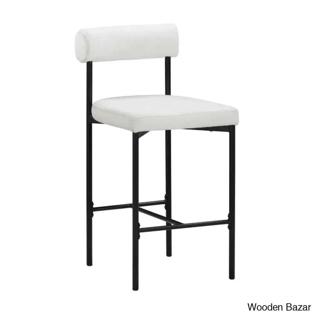 Pinheiros Upholstered Counter Stool With Metal Frame