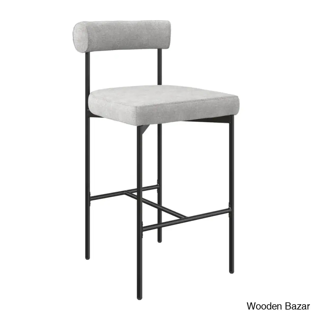 Pinheiros Upholstered Counter Stool With Metal Frame