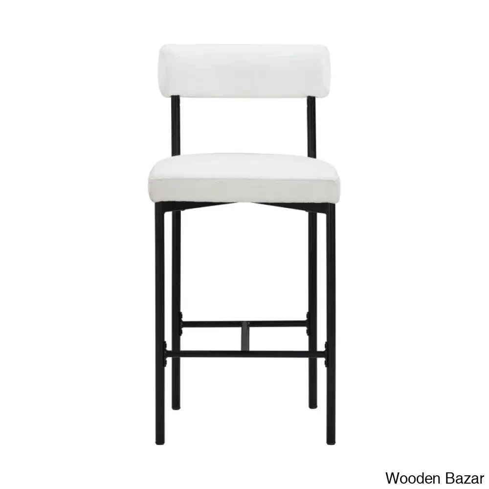 Pinheiros Upholstered Counter Stool With Metal Frame