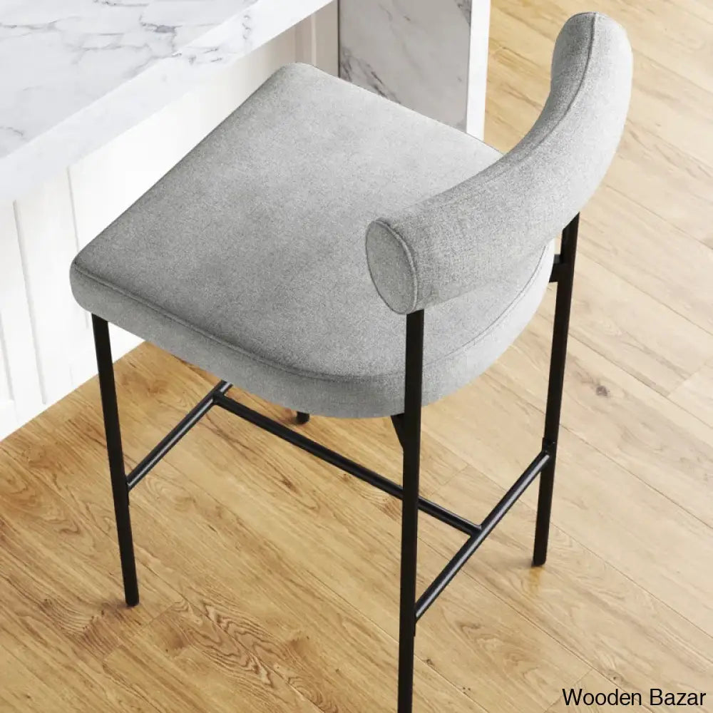 Pinheiros Upholstered Counter Stool With Metal Frame