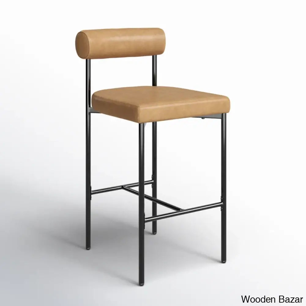 Pinheiros Upholstered Counter Stool With Metal Frame