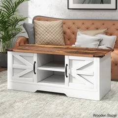 Pityy Coffee And Center Table With Barn Doors Storage Cabinets Open Shelves For Living Room Bedroom