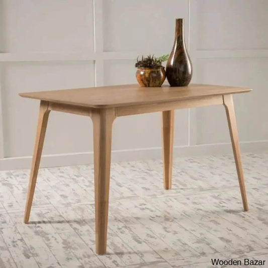 Plum New Solid Wood Exotic Dining Table- Wooden Bazar Light Walnut