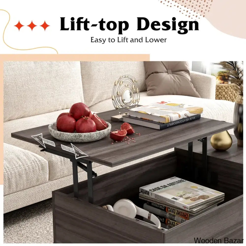 Poe Lift Top Coffee Table With Storage And Center Table