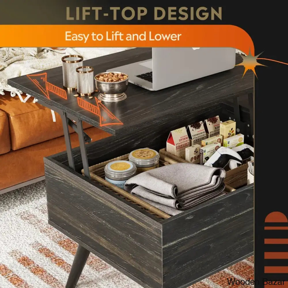 Poe Lift Top Coffee Table With Storage And Center Table