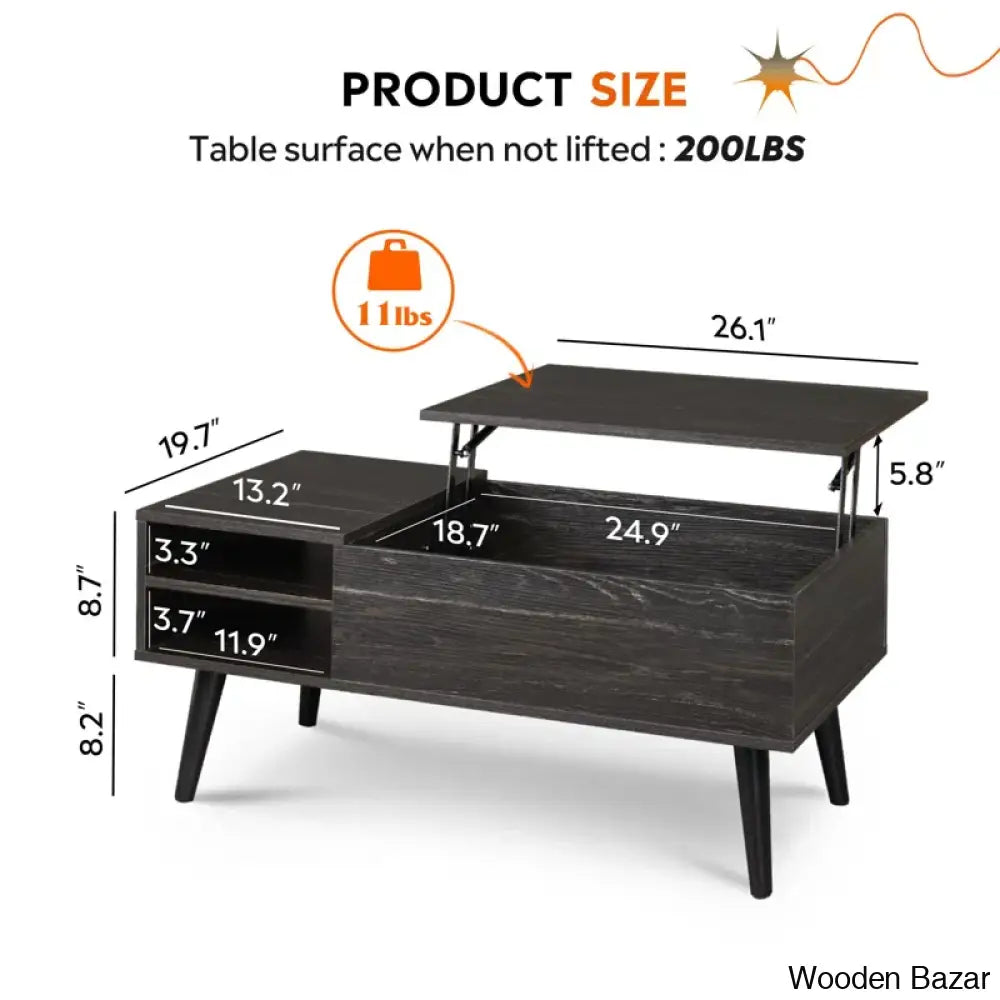 Poe Lift Top Coffee Table With Storage And Center Table