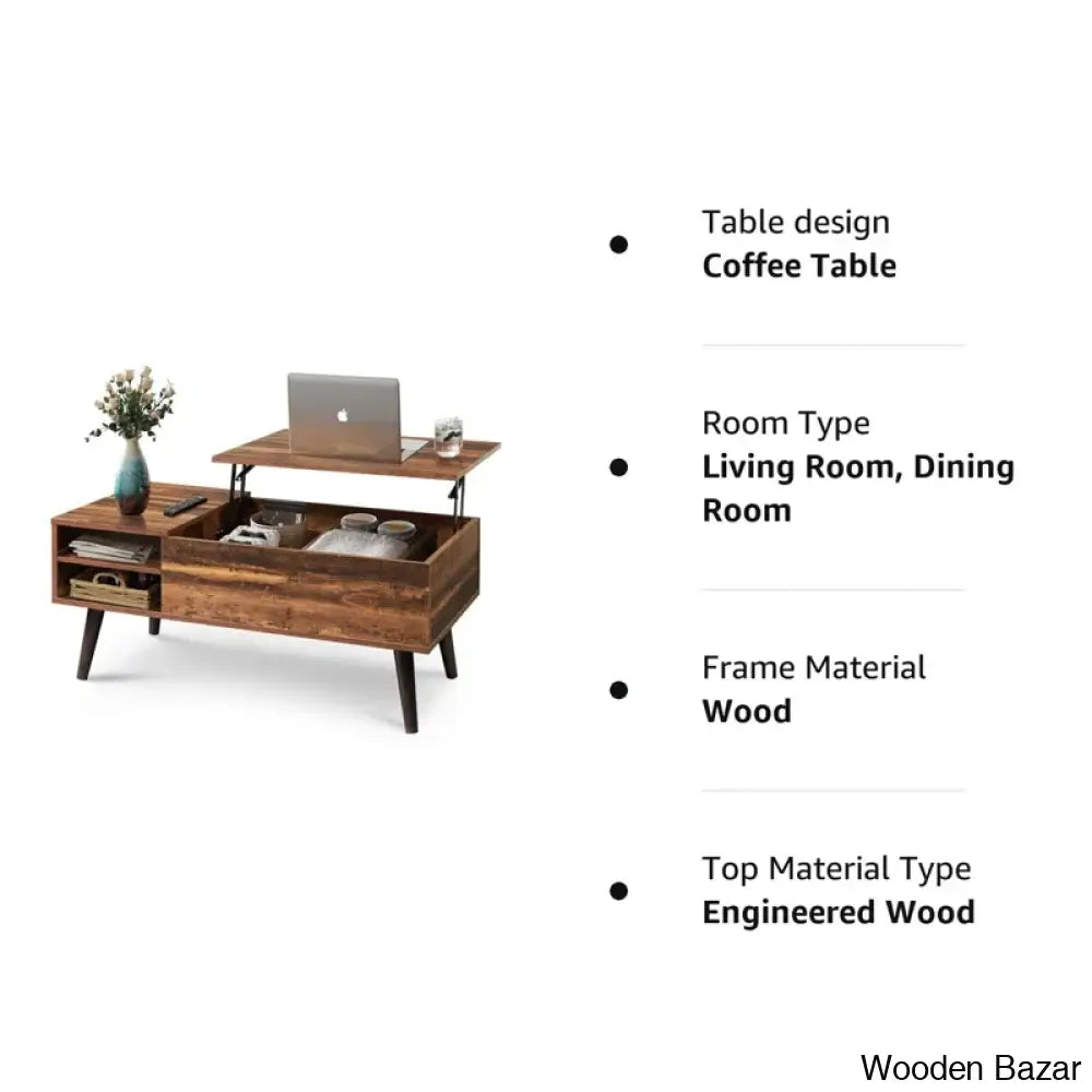 Poe Lift Top Coffee Table With Storage And Center Table