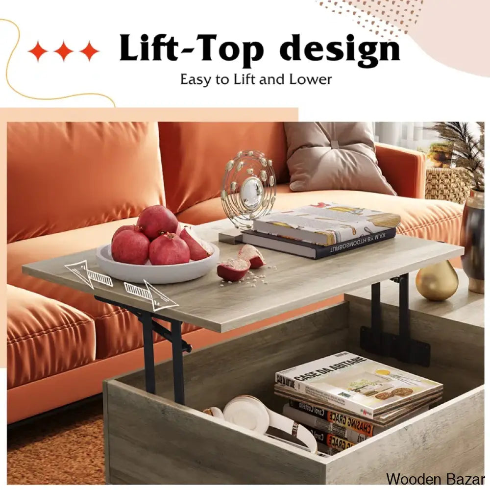 Poe Lift Top Coffee Table With Storage And Center Table