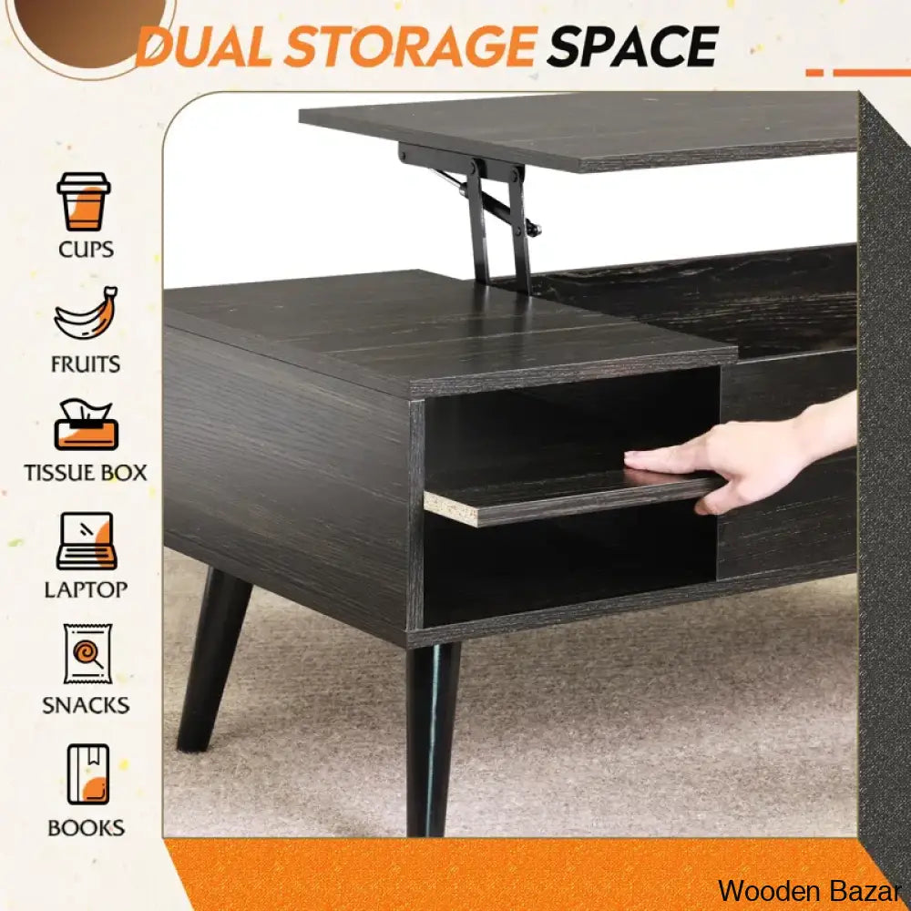 Poe Lift Top Coffee Table With Storage And Center Table