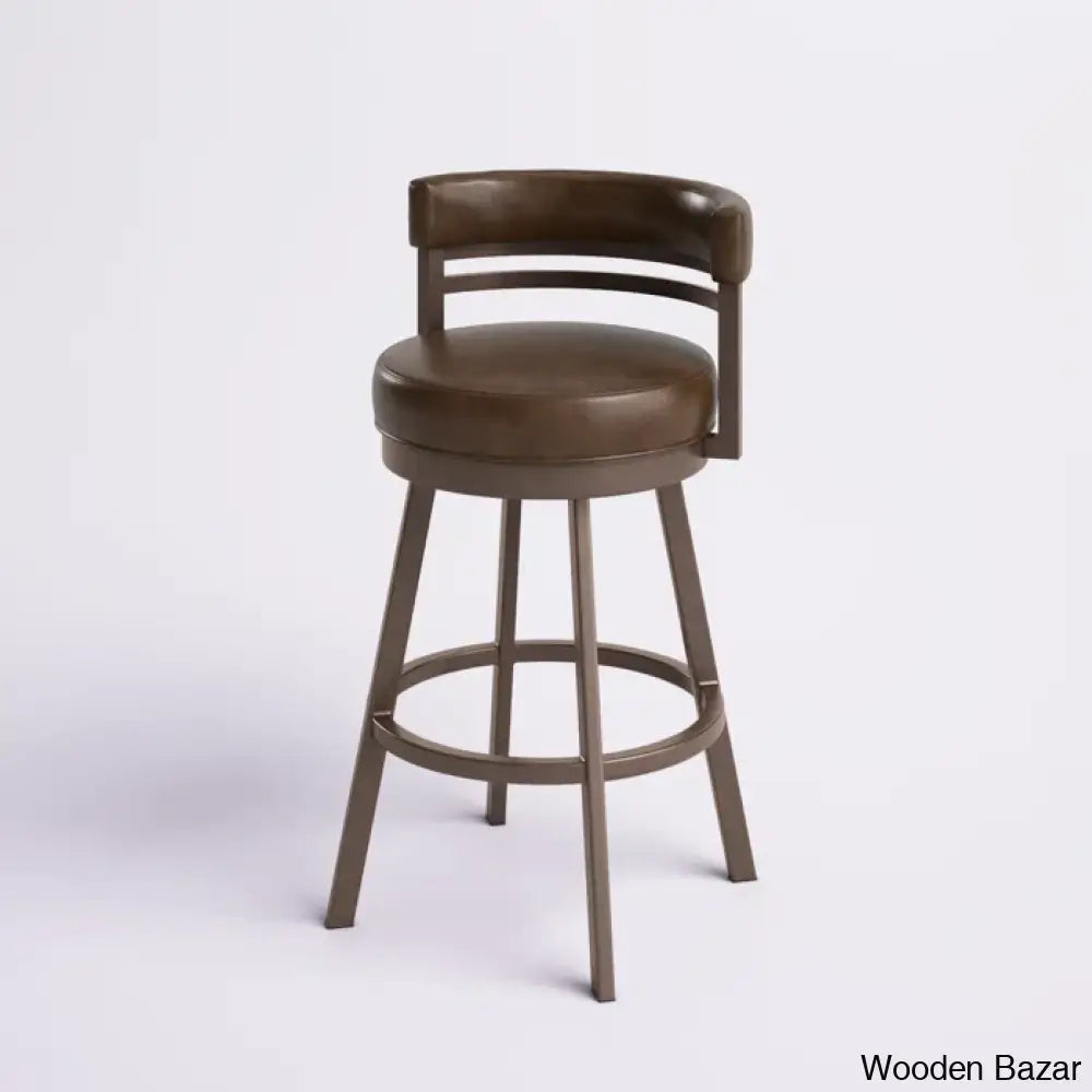 Pollmano Swivel Upholstered Counter And Bar Stool With Metal Frame