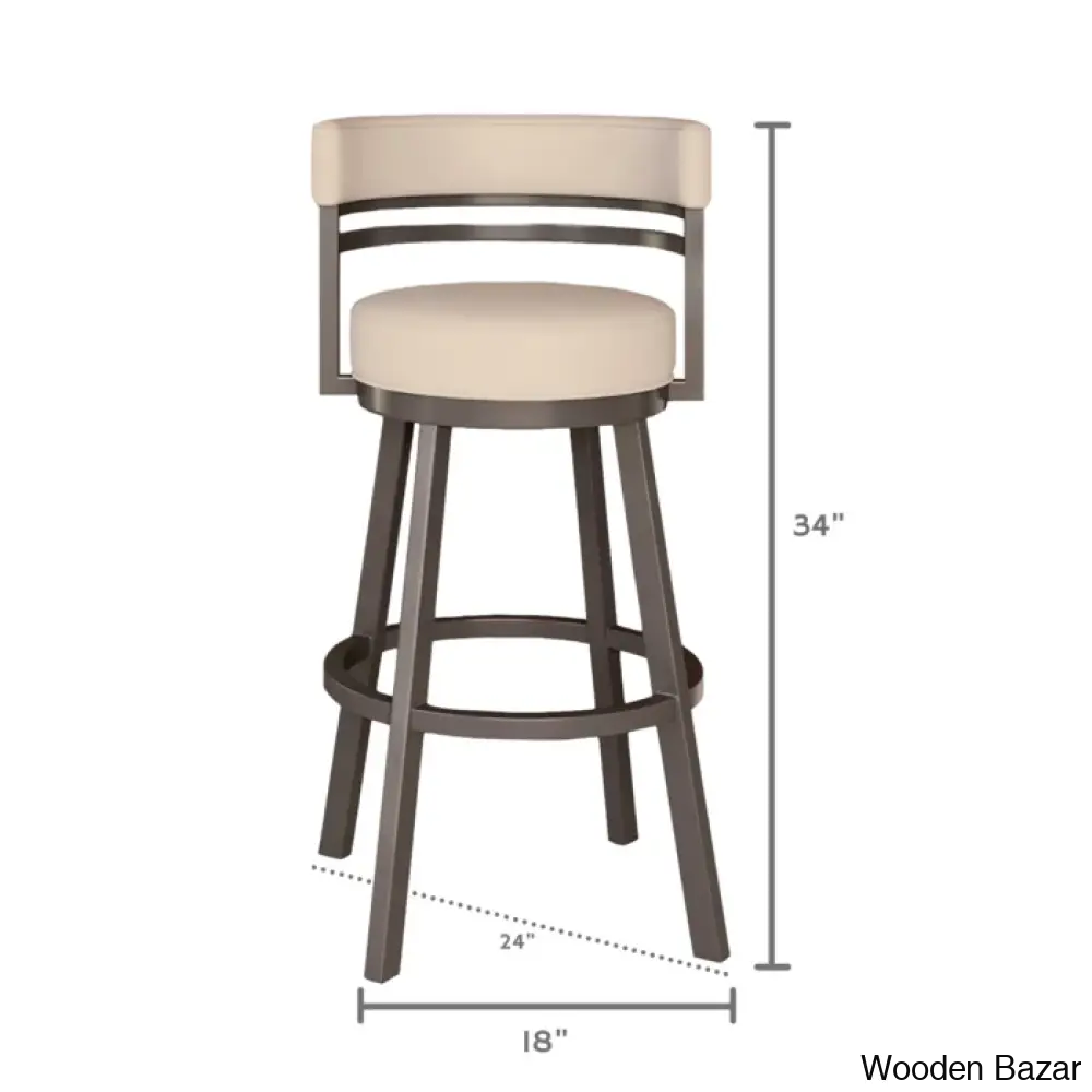 Pollmano Swivel Upholstered Counter And Bar Stool With Metal Frame