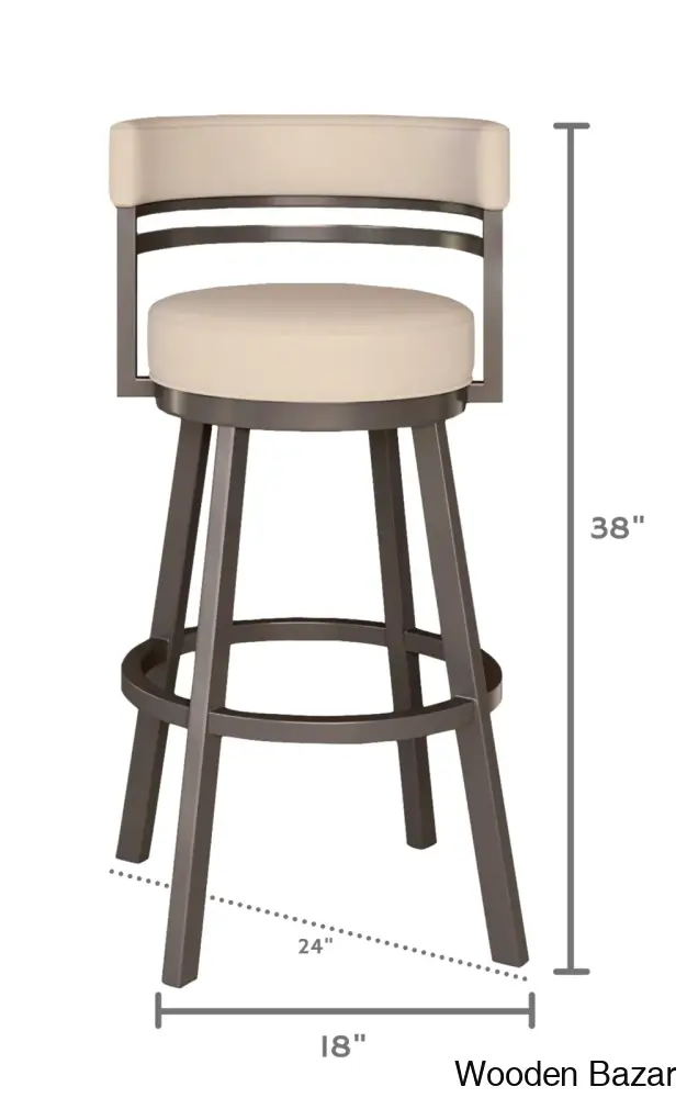 Pollmano Swivel Upholstered Counter And Bar Stool With Metal Frame