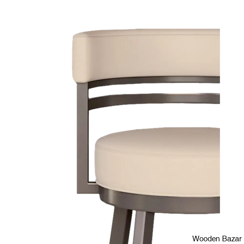 Pollmano Swivel Upholstered Counter And Bar Stool With Metal Frame