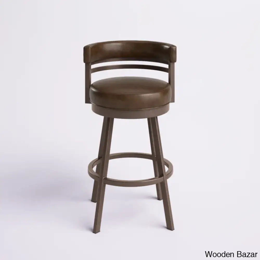 Pollmano Swivel Upholstered Counter And Bar Stool With Metal Frame