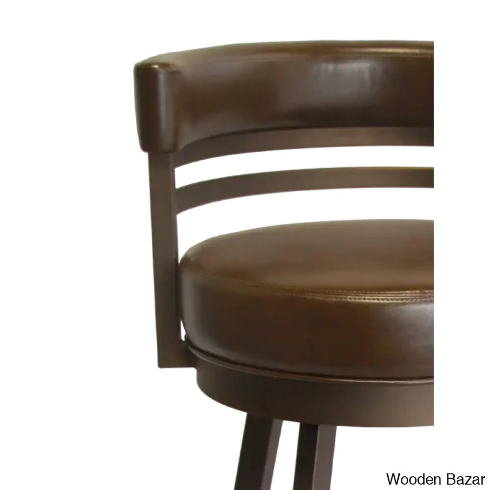 Pollmano Swivel Upholstered Counter And Bar Stool With Metal Frame