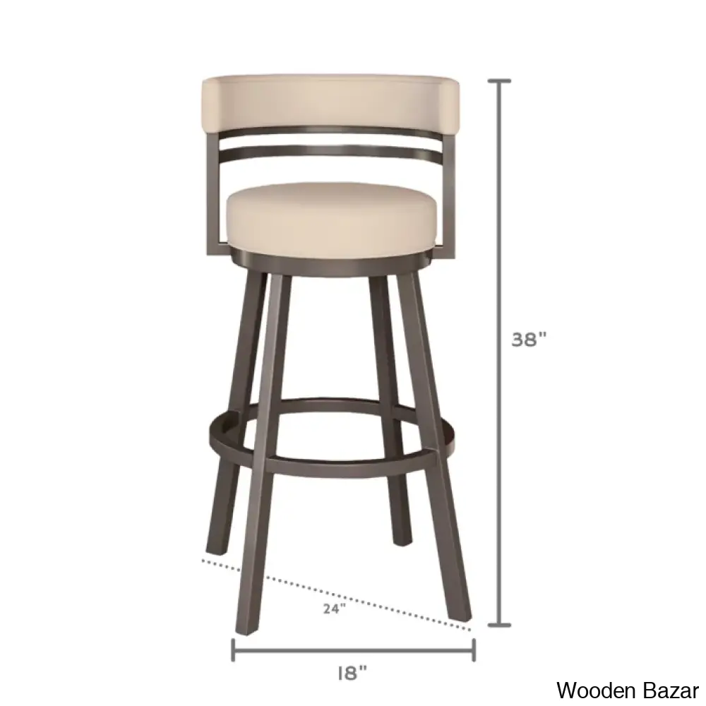 Pollmano Swivel Upholstered Counter And Bar Stool With Metal Frame