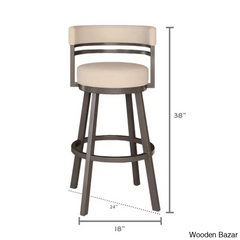 Pollmano Swivel Upholstered Counter And Bar Stool With Metal Frame