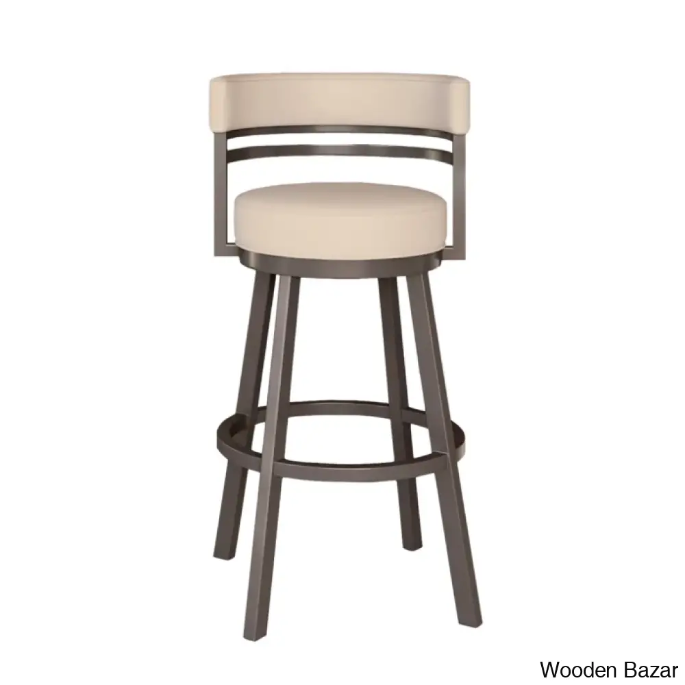 Pollmano Swivel Upholstered Counter And Bar Stool With Metal Frame