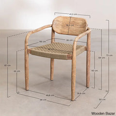 Potter Latest Round Dining Table Set With Armrests - Wooden Bazar