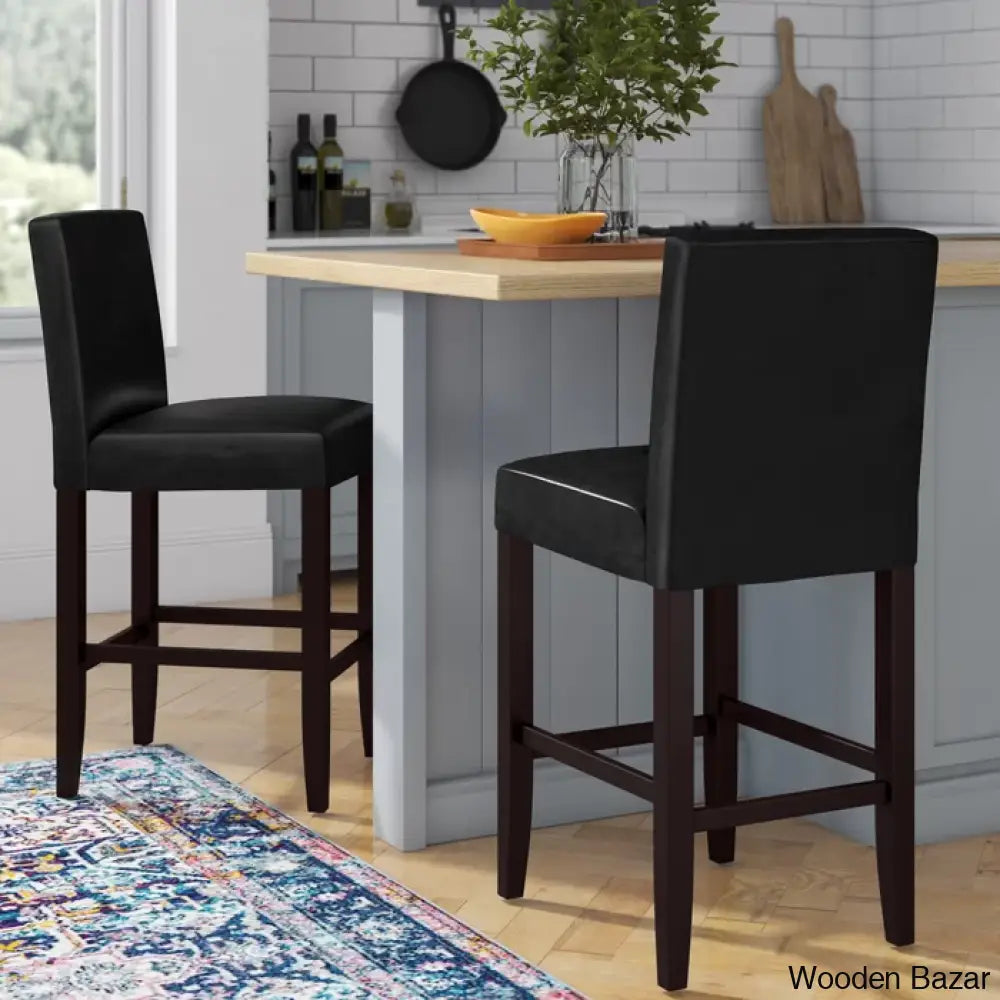 Pretoro Swivel Counter And Bar Stool (Set Of 2) Black Faux Leather