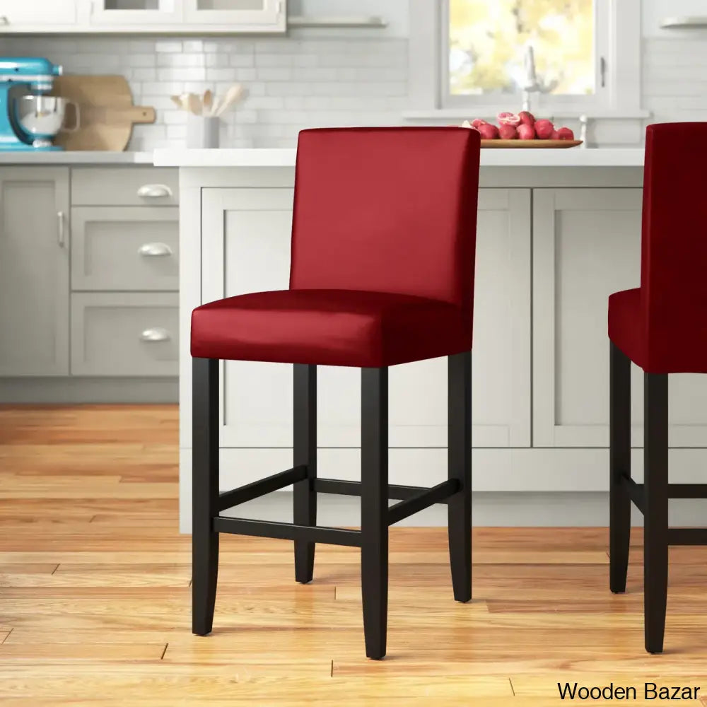 Pretoro Swivel Counter And Bar Stool (Set Of 2) Red Faux Leather