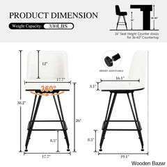 Princetone Swivel 26’’ Counter And Bar Stool (Set Of 2)