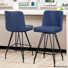 Princetone Swivel 26’’ Counter And Bar Stool (Set Of 2) Blue