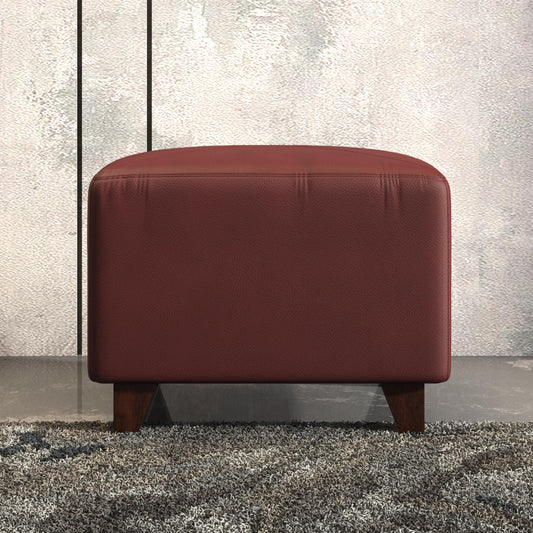Stylish Top leatherette Stool / Ottoman in Cherry Red