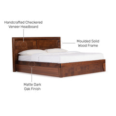 Marry Hydraulic Queen Size Bed In Solid Wood - Wooden Bazar
