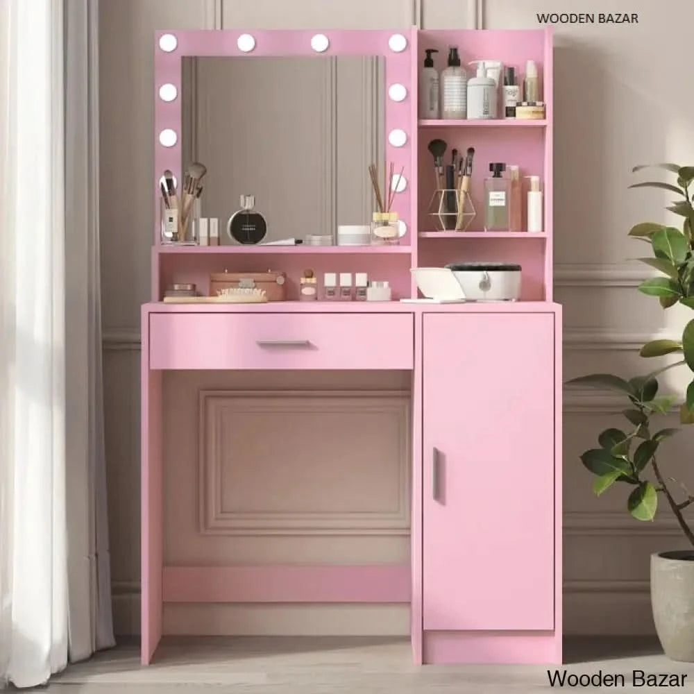 Pujari Vanity Light Dressing Table with Stool and Mirror