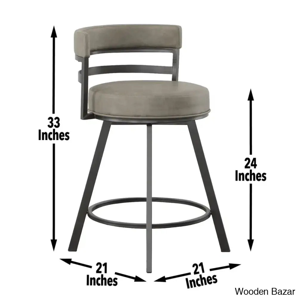 Pullinsa Swivel Upholstered Counter And Bar Stool With Metal Frame