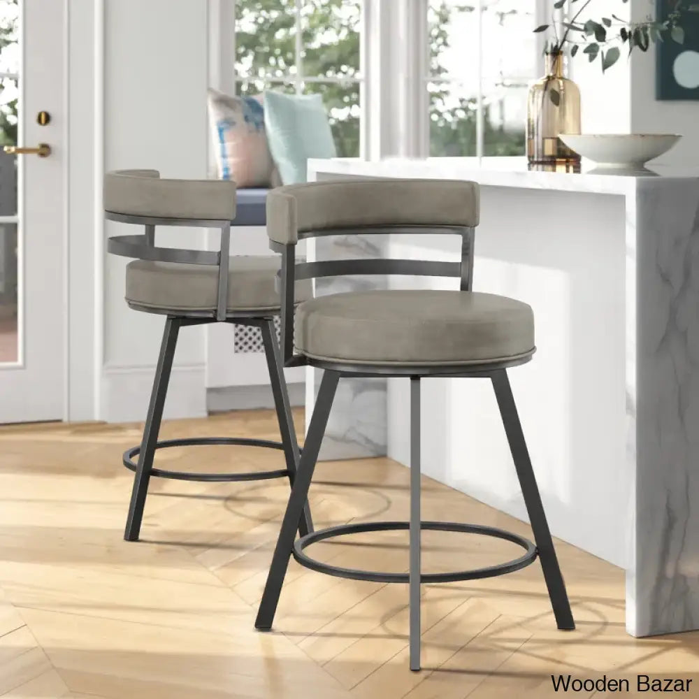 Pullinsa Swivel Upholstered Counter And Bar Stool With Metal Frame