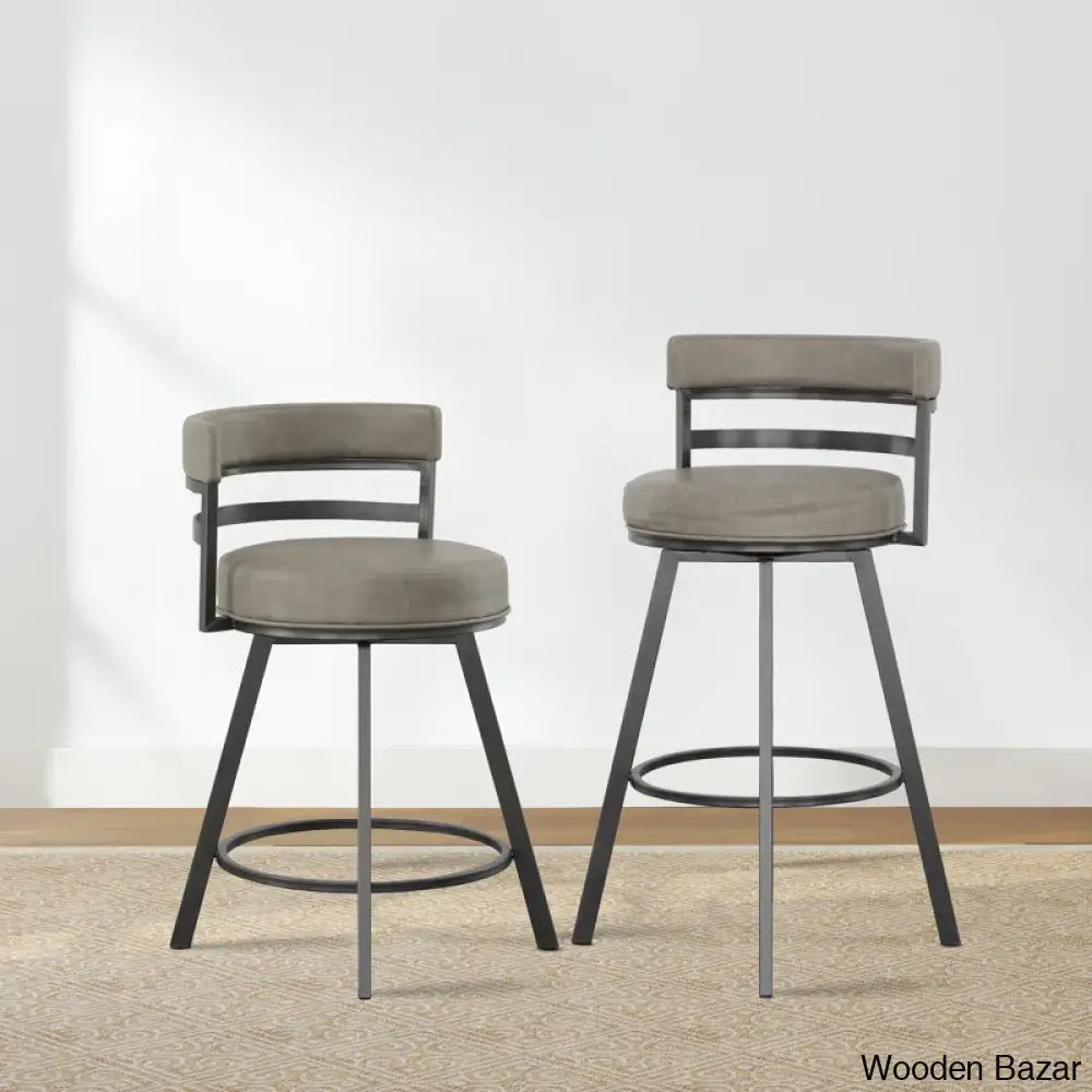 Pullinsa Swivel Upholstered Counter And Bar Stool With Metal Frame