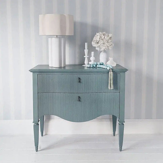 Karyn Solid Wood Premium with Blue Finish Chest of Drawers