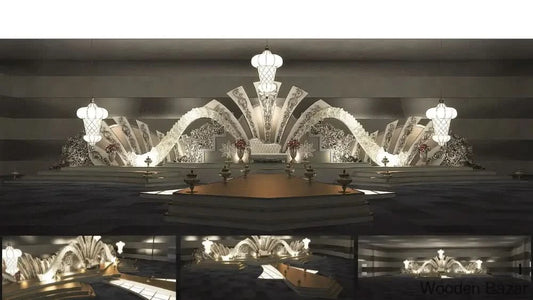Quantavius Fiber-Integrated Wedding Stage Decor - Wooden Bazar